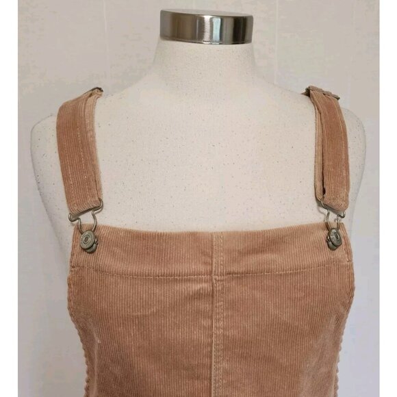 Womens Corduroy Overall Jumper Dress By Love Tree Brown Size Large - Picture 4 of 6